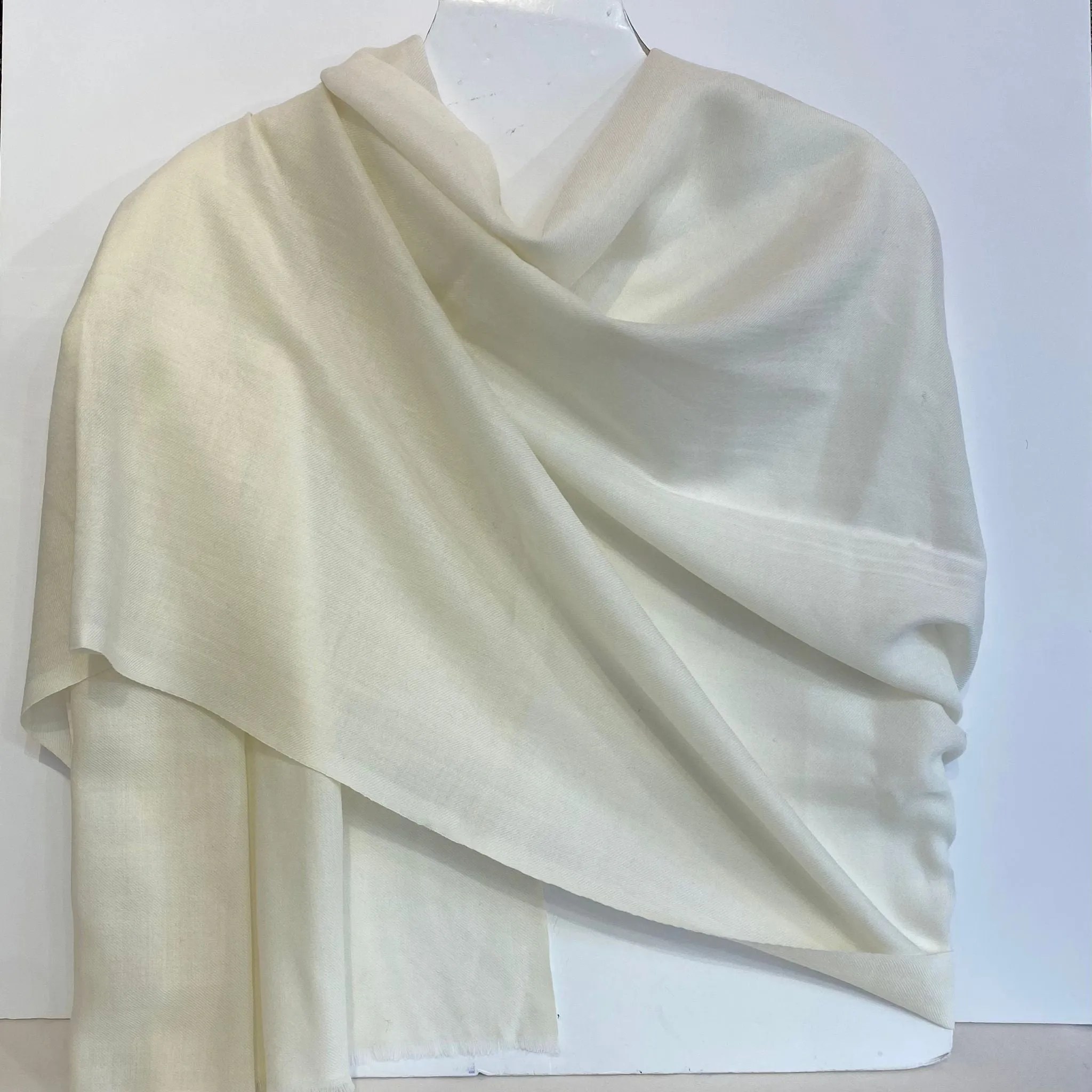 100% Wool Scarf - Cream