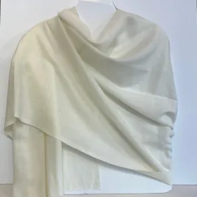 100% Wool Scarf - Cream