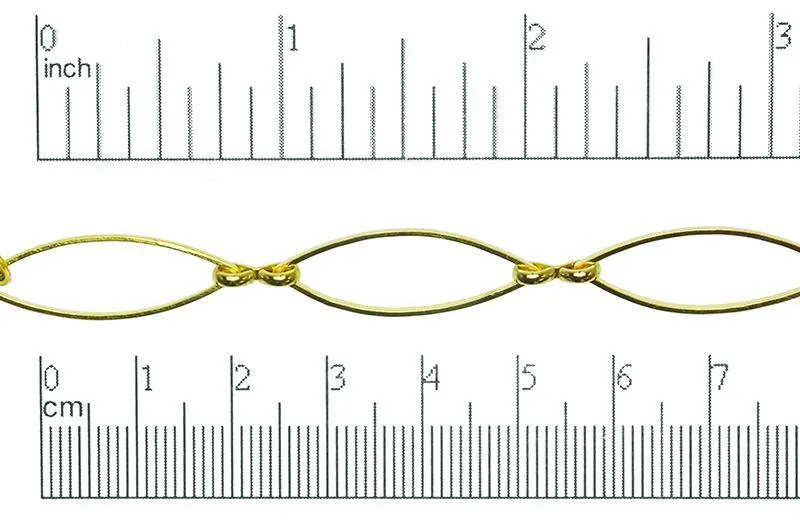 27mm x 8.7mm Oval Eye Link Chain - Made of Brass - Sold by the Foot - Ch-319