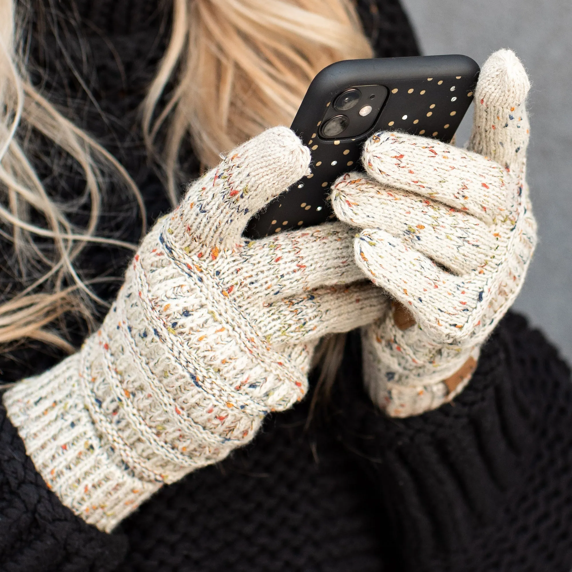 CC Cozy Confetti Tech Screen Touch Gloves