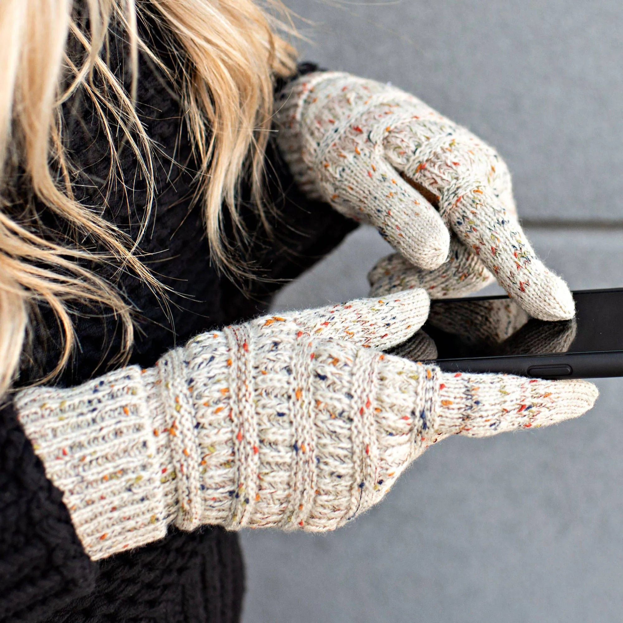 CC Cozy Confetti Tech Screen Touch Gloves