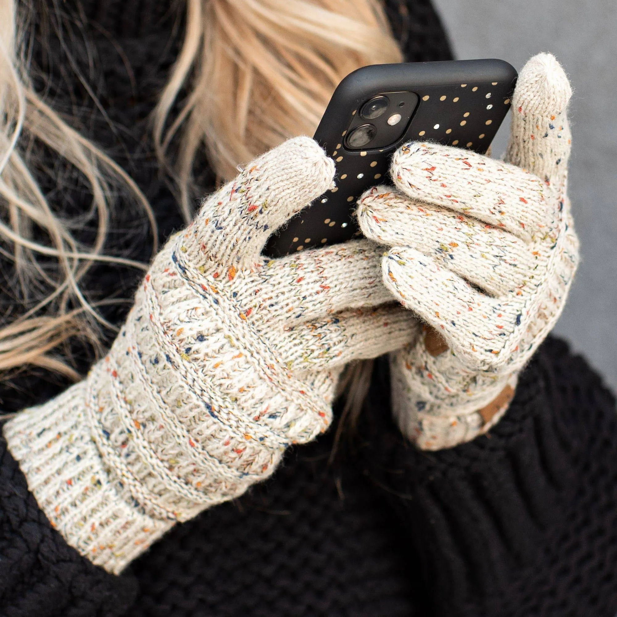 CC Cozy Confetti Tech Screen Touch Gloves