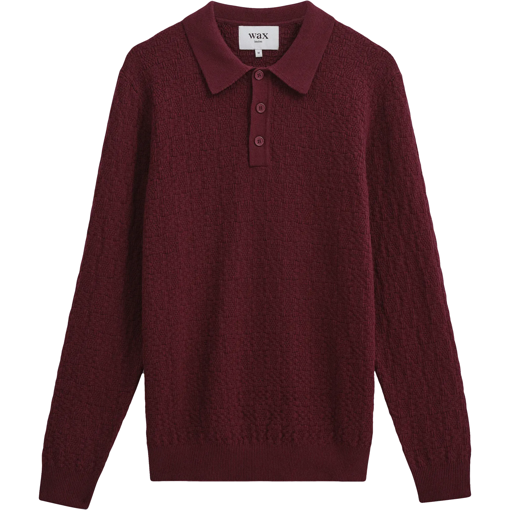 Check Stitch Oban Polo - Dark Bordeaux