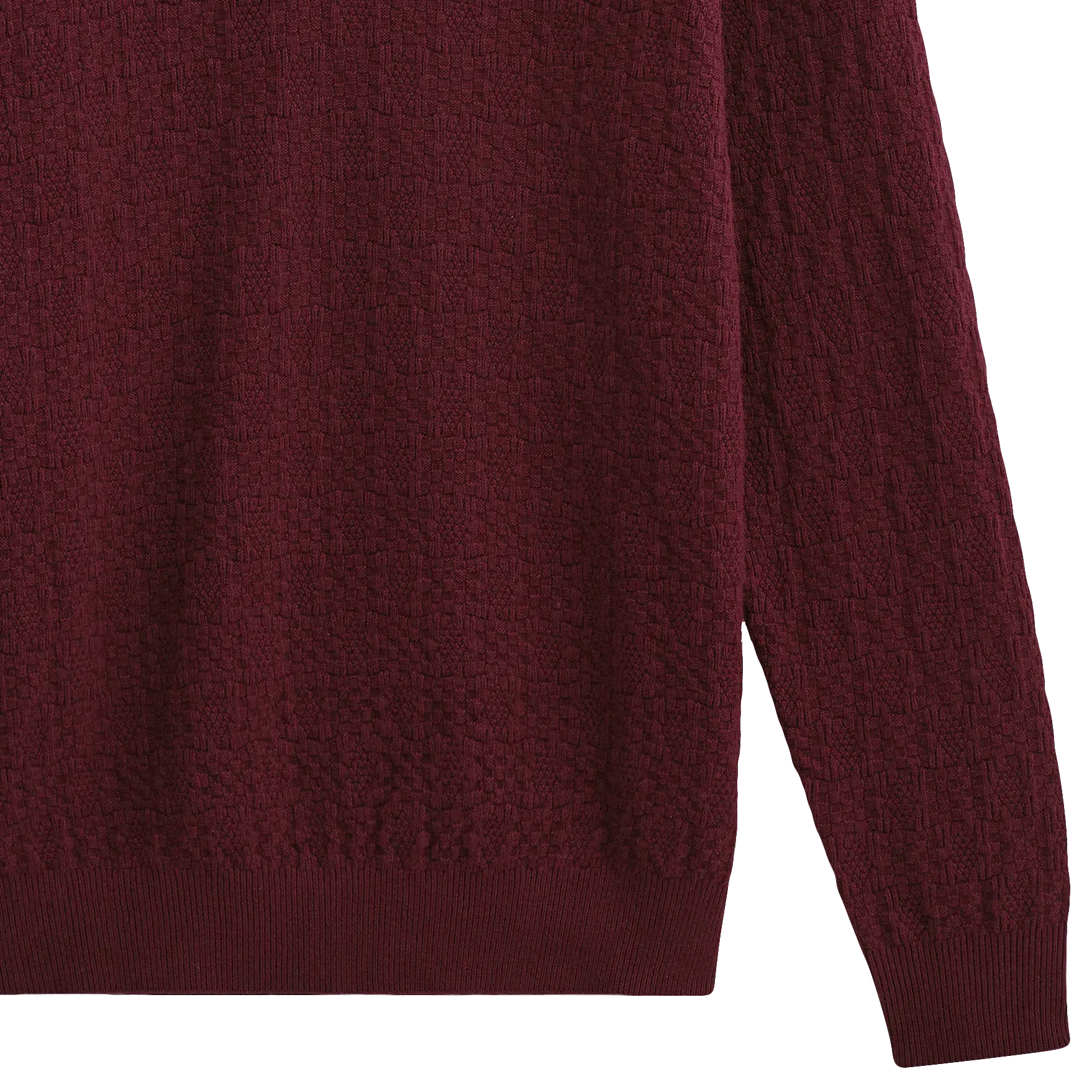 Check Stitch Oban Polo - Dark Bordeaux
