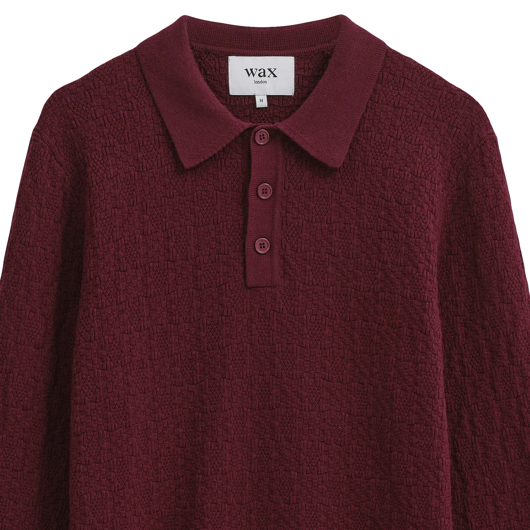 Check Stitch Oban Polo - Dark Bordeaux
