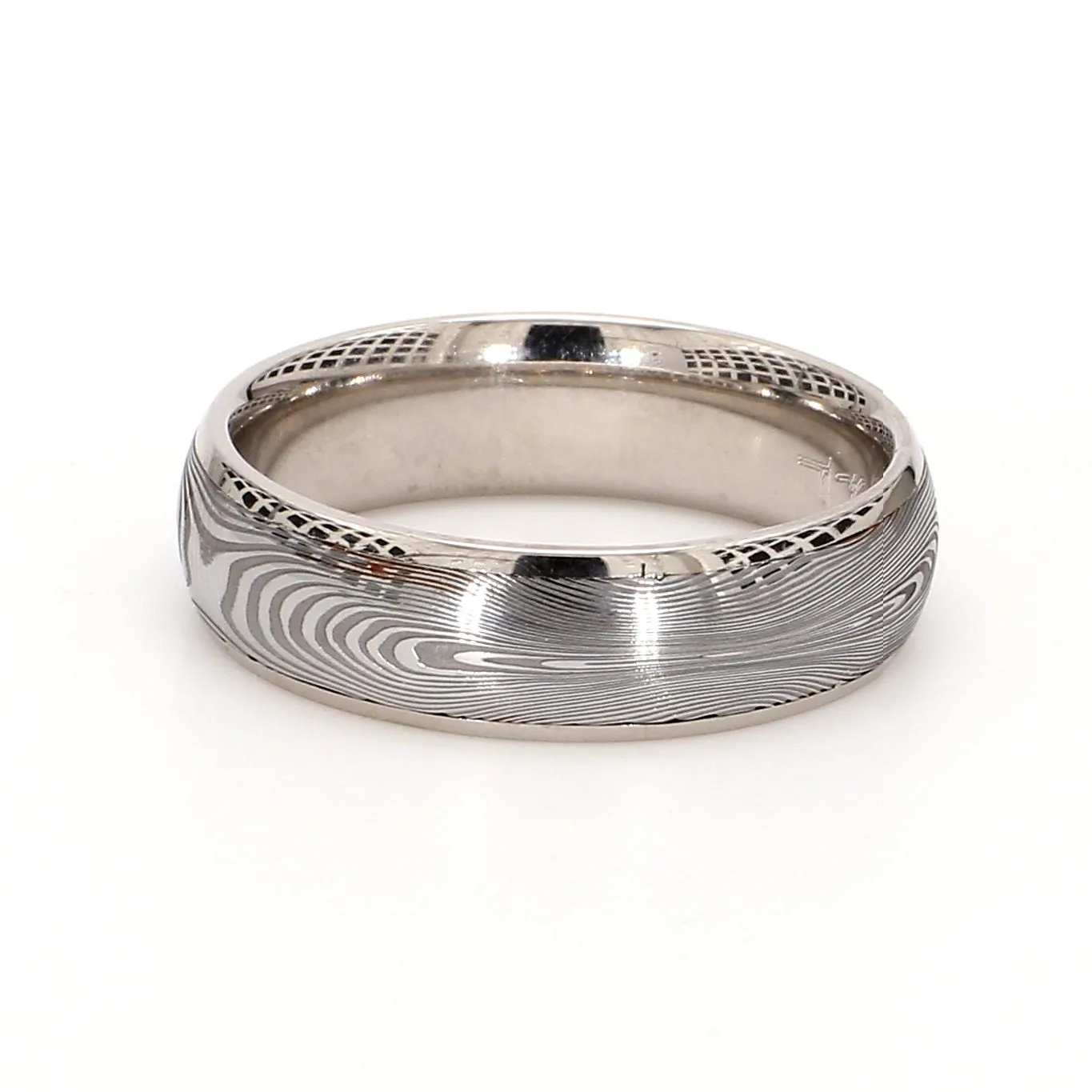 Damascus Textured Plain Metal Band
