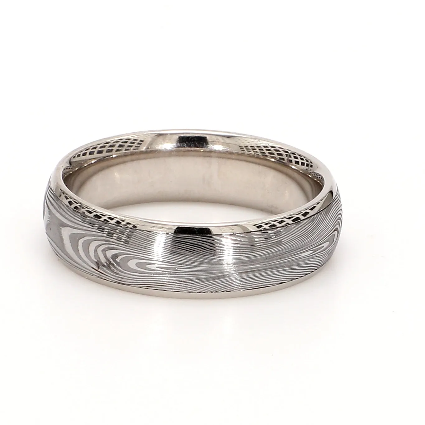 Damascus Textured Plain Metal Band