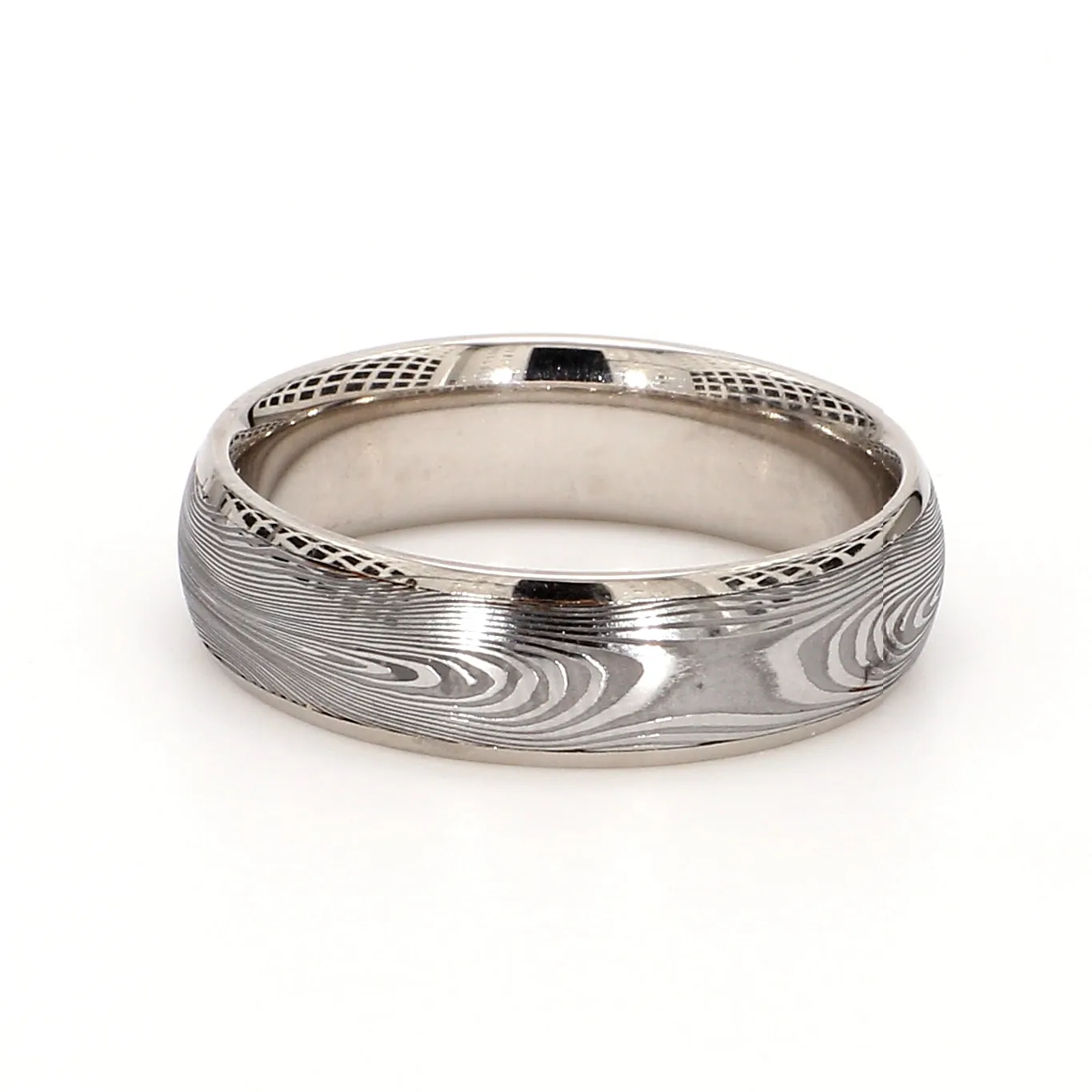 Damascus Textured Plain Metal Band