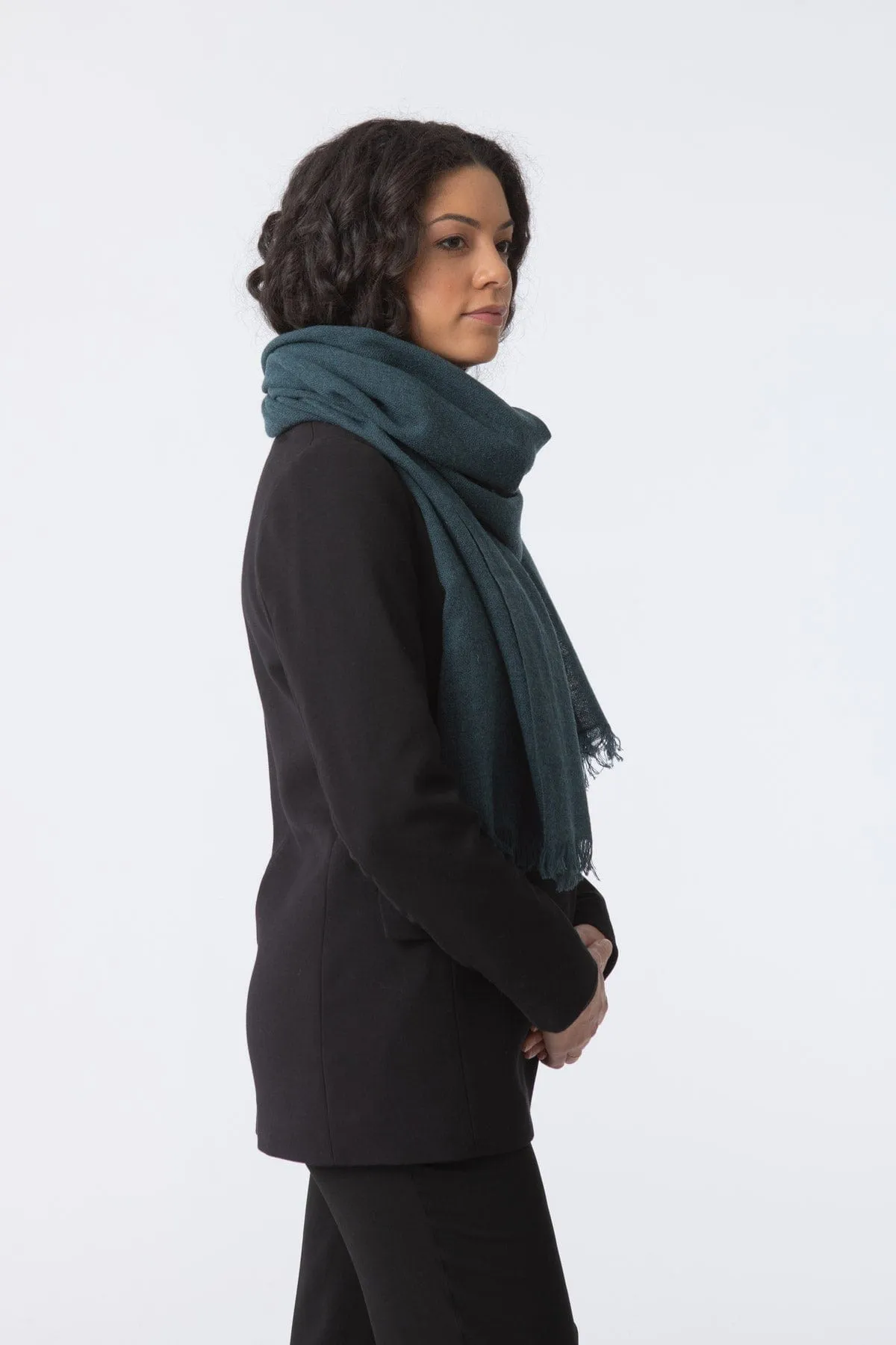 Dinadi Merino Woven Scarf - Dragonfly Green