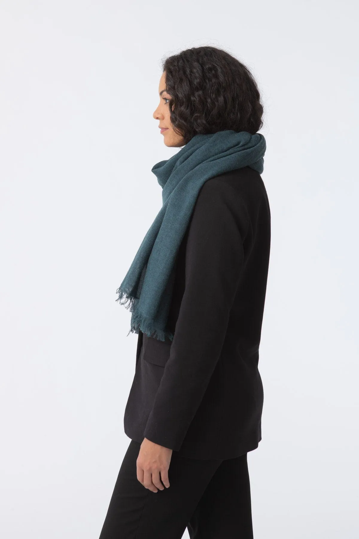 Dinadi Merino Woven Scarf - Dragonfly Green