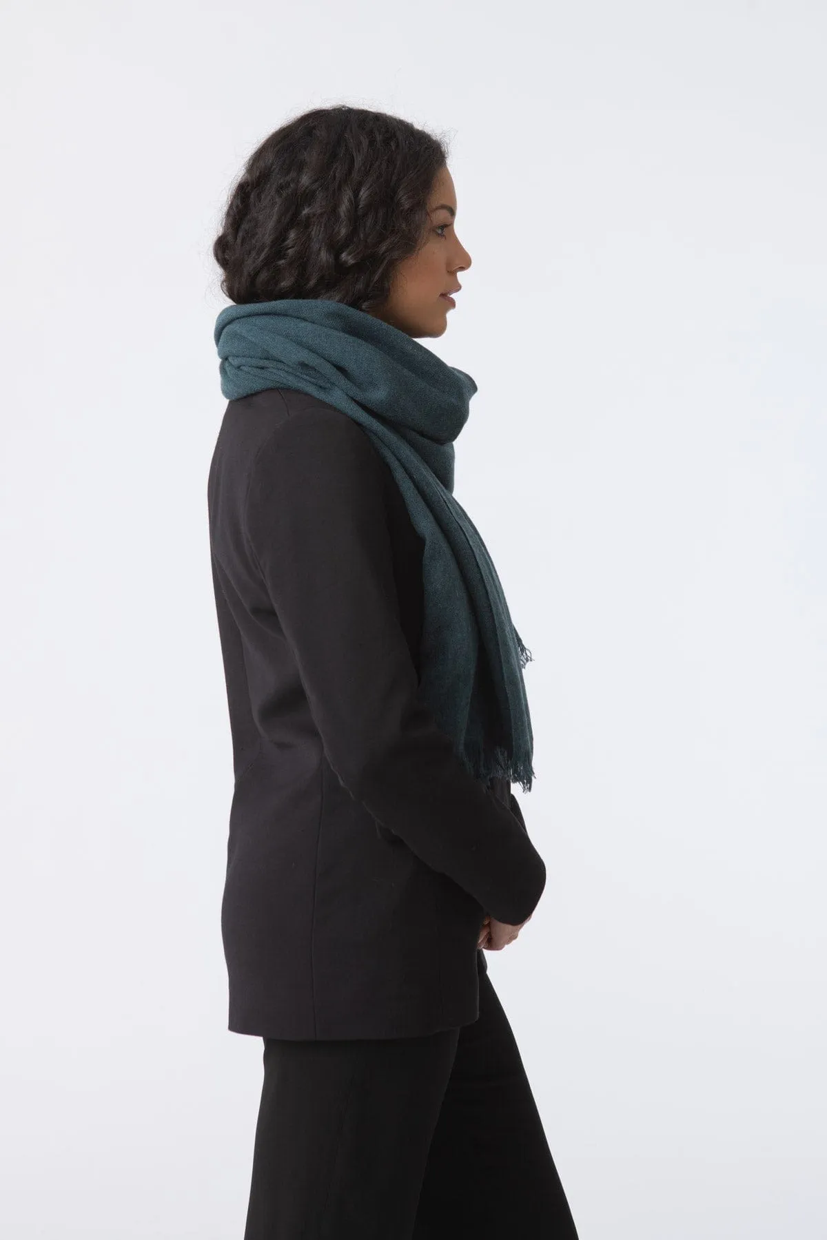 Dinadi Merino Woven Scarf - Dragonfly Green