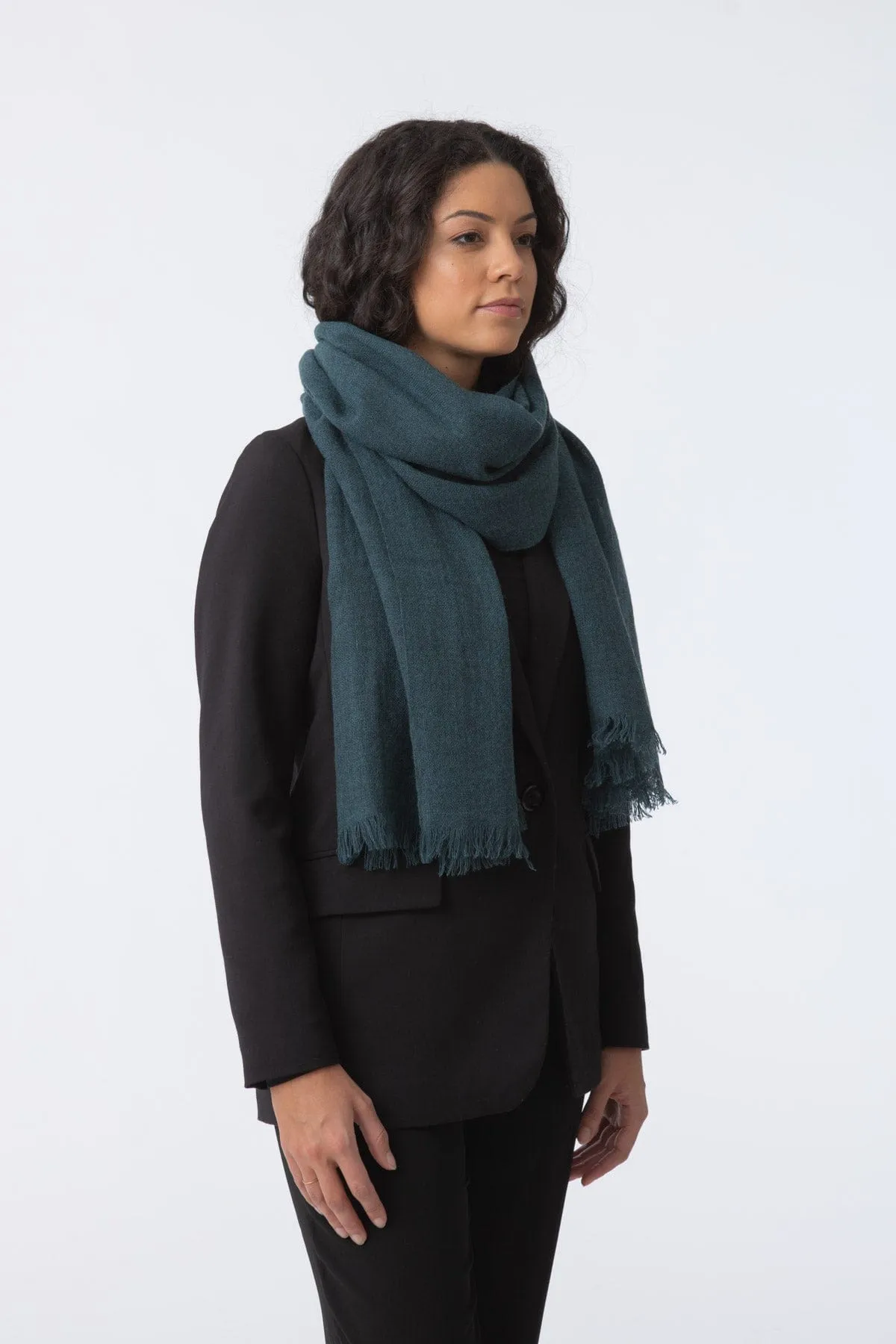 Dinadi Merino Woven Scarf - Dragonfly Green