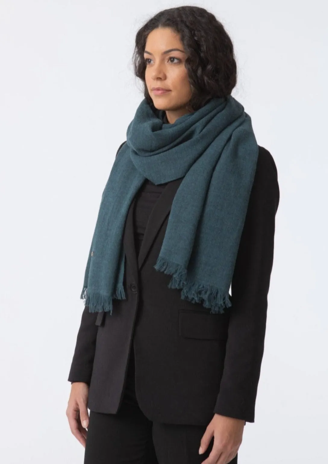 Dinadi Merino Woven Scarf - Dragonfly Green
