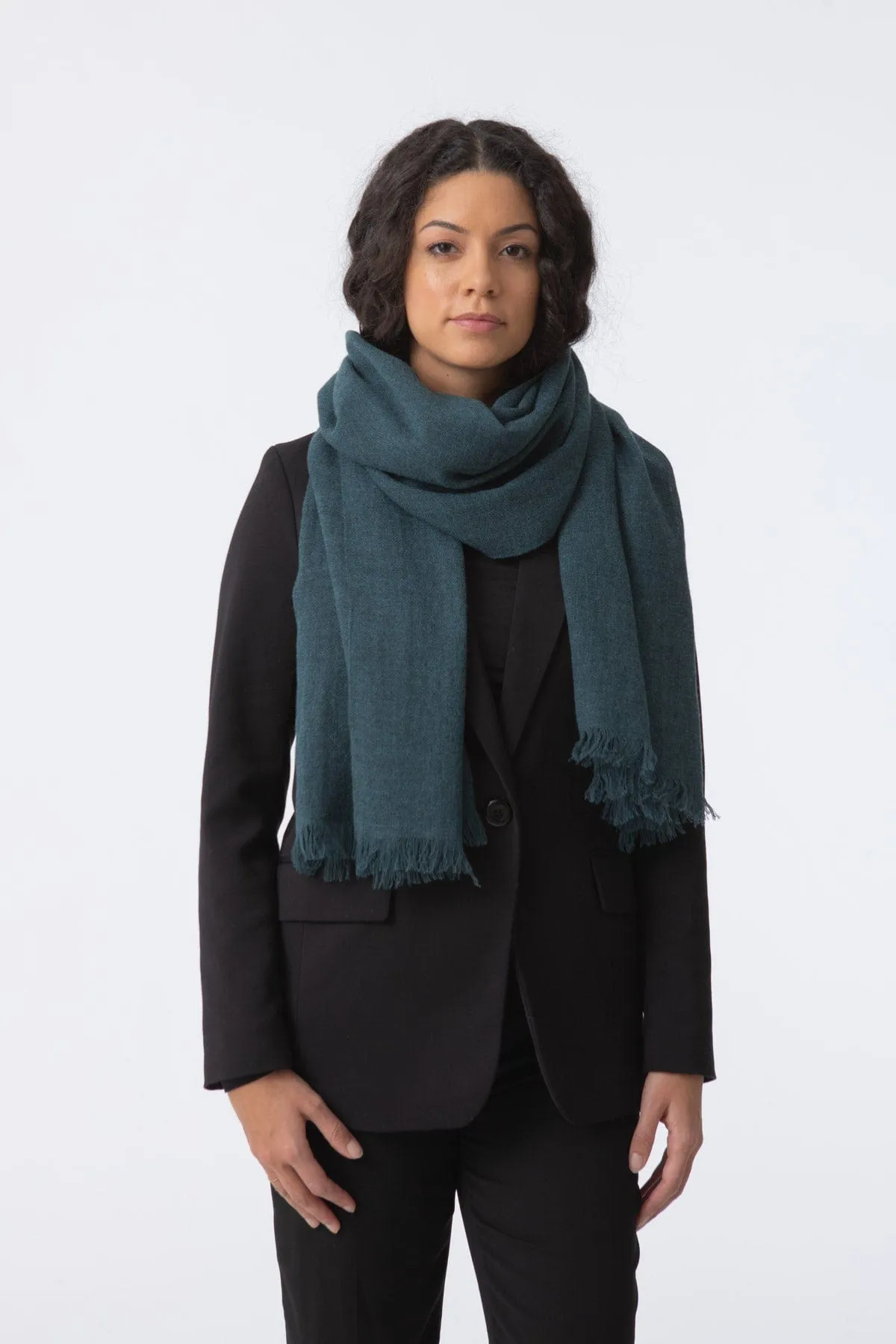 Dinadi Merino Woven Scarf - Dragonfly Green
