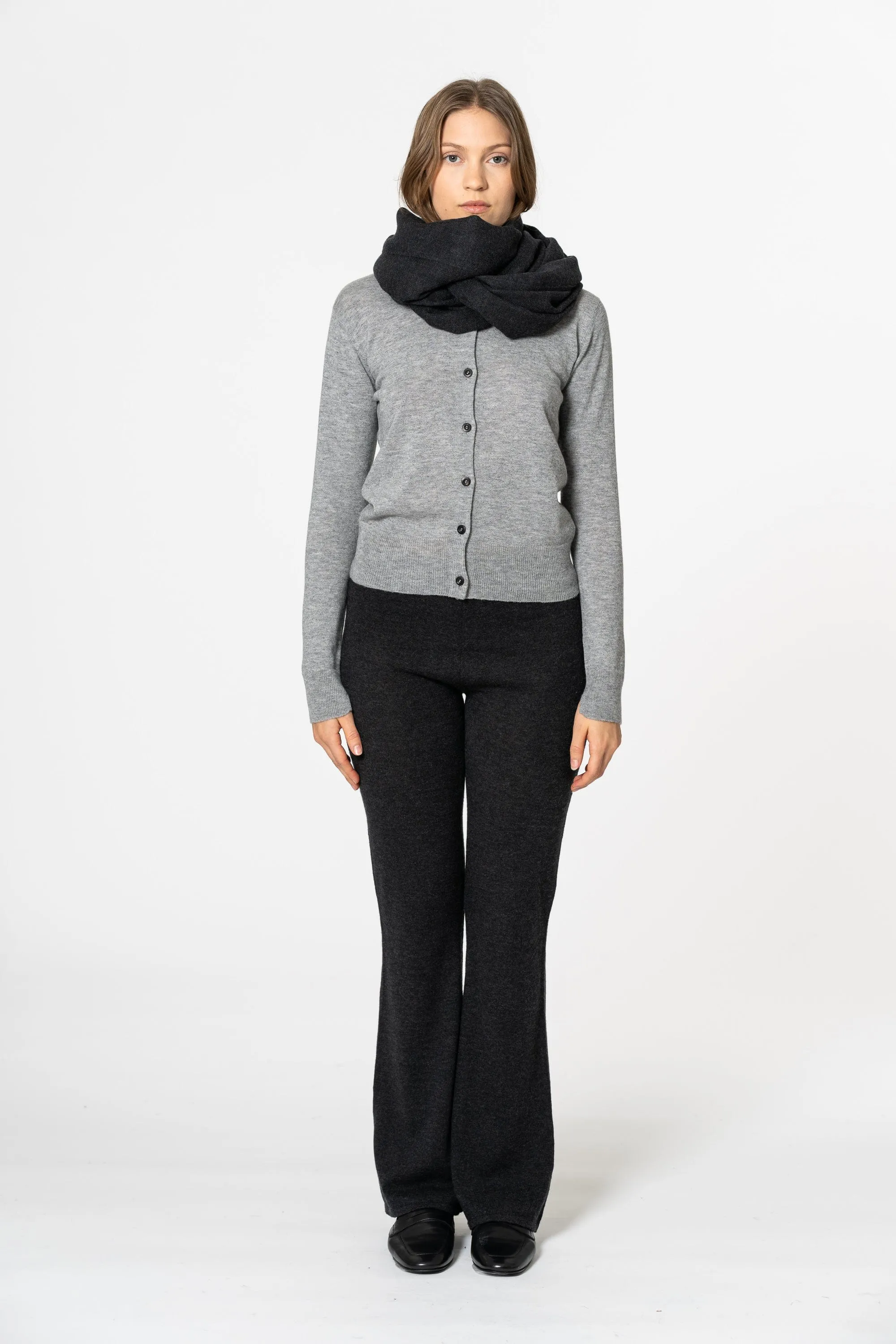 Dinadi Merino Woven Scarf - Onyx Grey