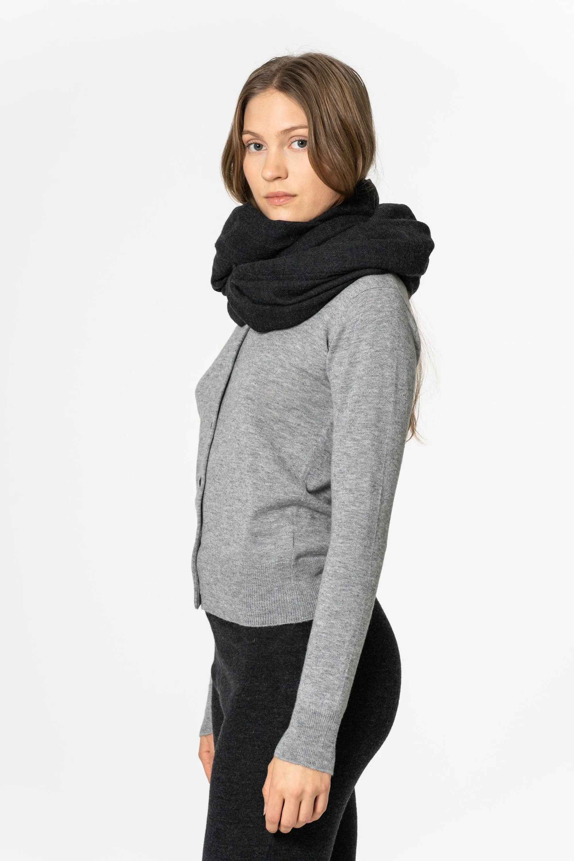 Dinadi Merino Woven Scarf - Onyx Grey