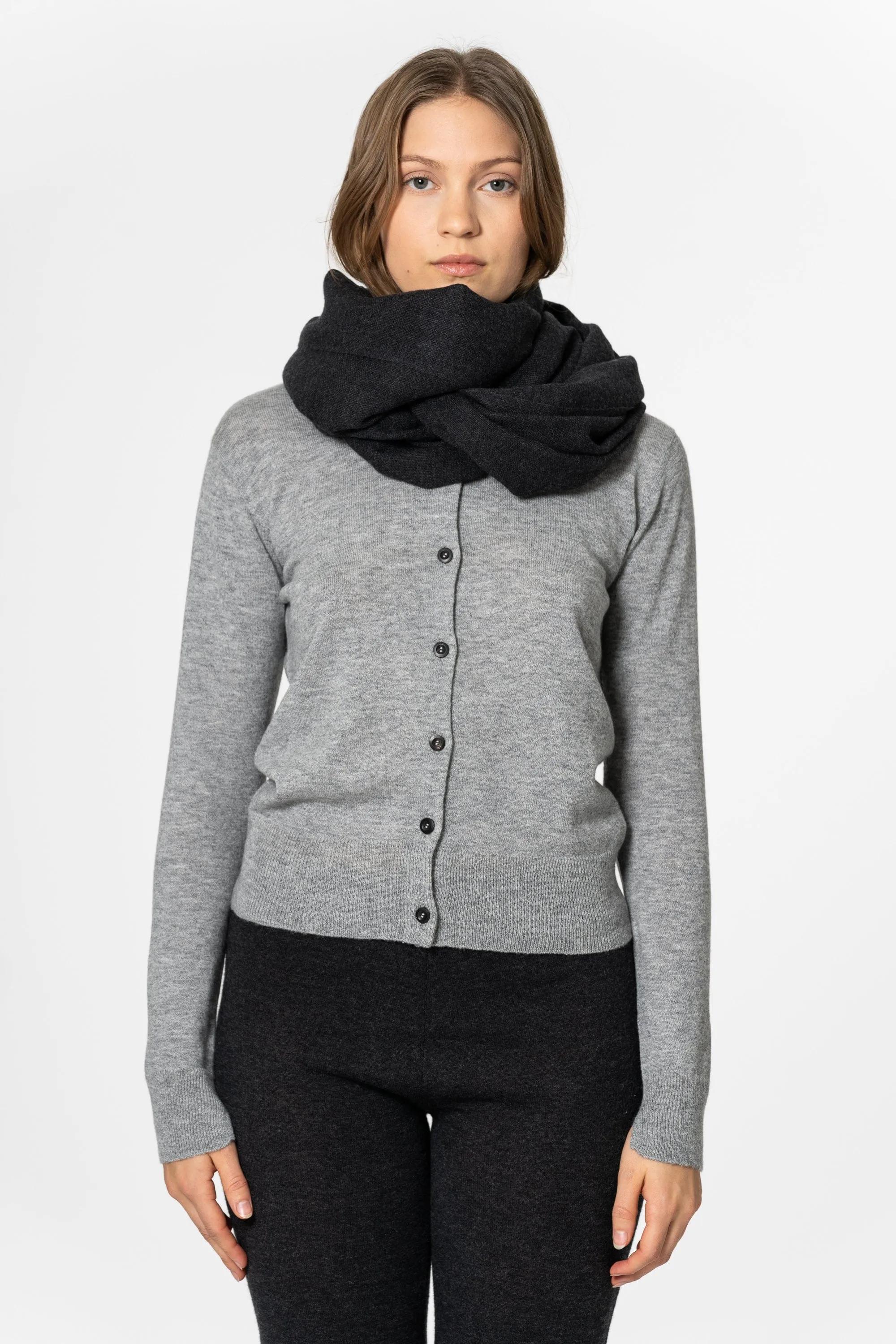 Dinadi Merino Woven Scarf - Onyx Grey