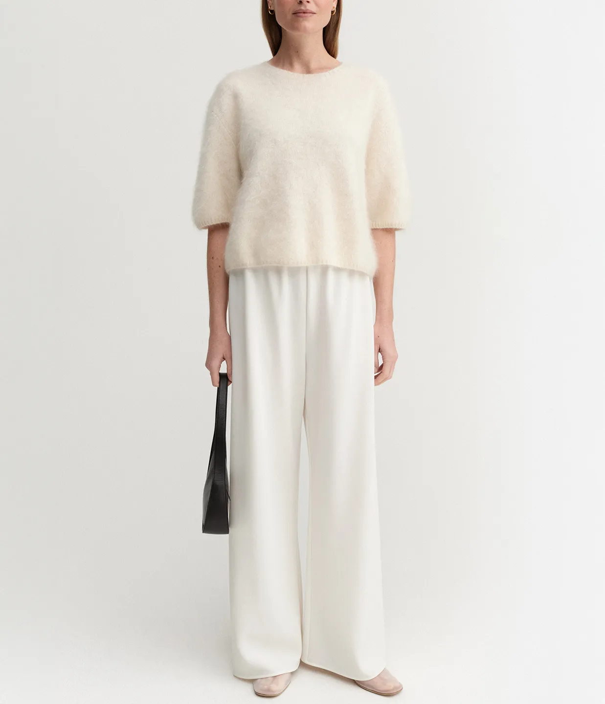 Fei Brushed Cashmere T-shirt in Cream