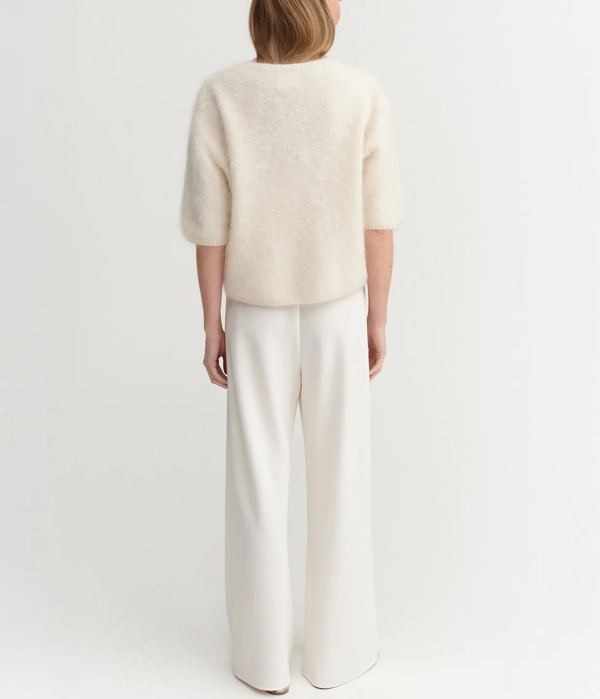 Fei Brushed Cashmere T-shirt in Cream