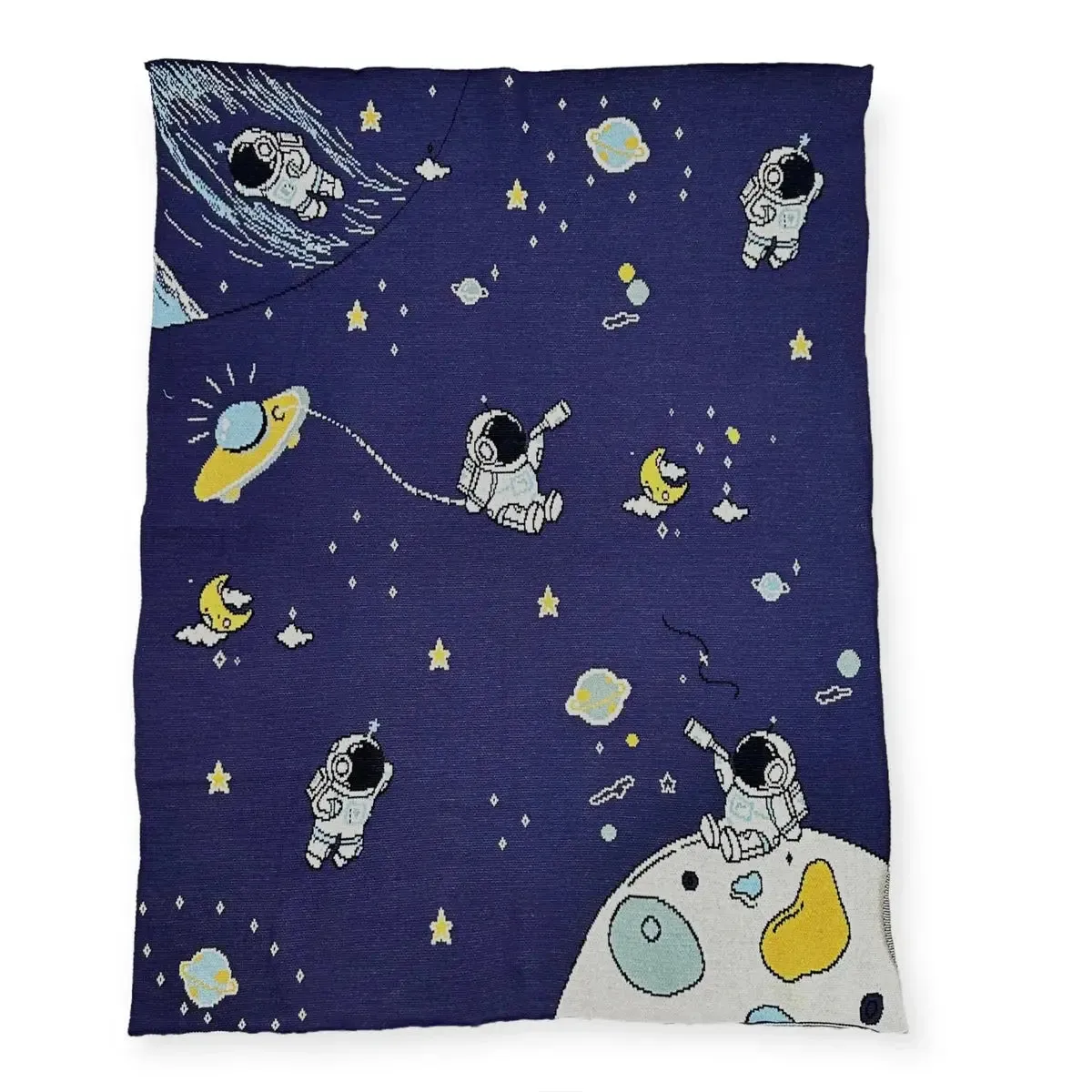 Organic Cotton Knit  Blanket- Astronaut