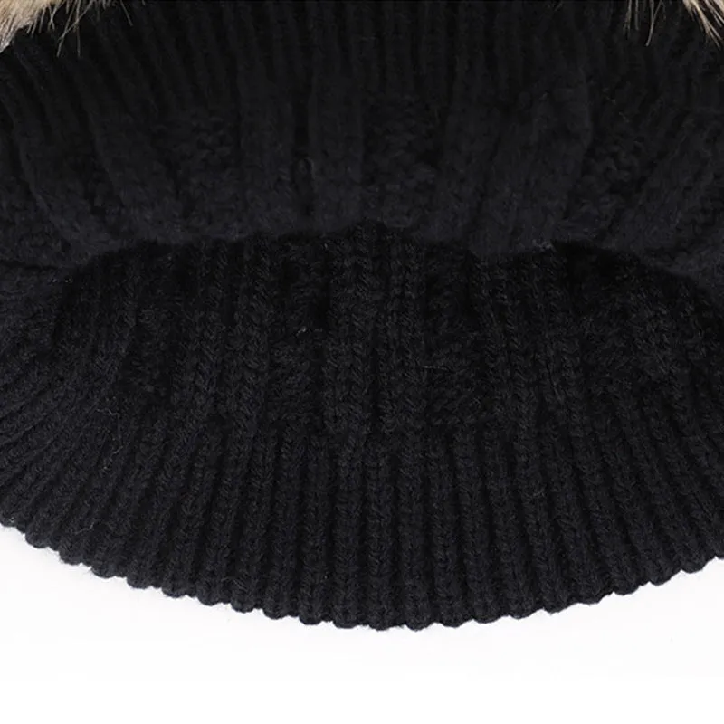 Toddler/ Kid Double Pompon Decor Solid Color Knitted Beanie Hat
