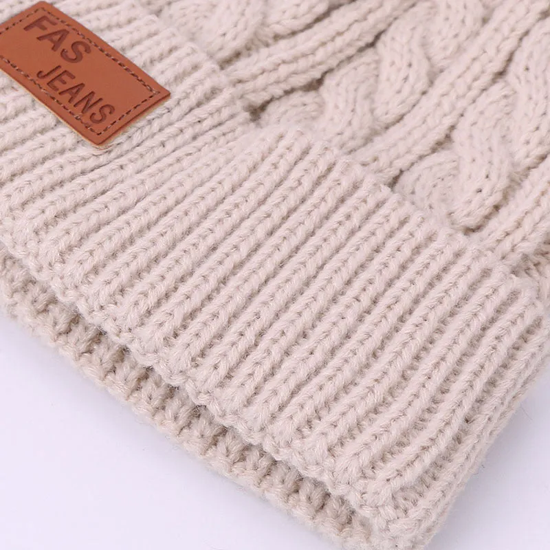 Toddler/ Kid Double Pompon Decor Solid Color Knitted Beanie Hat